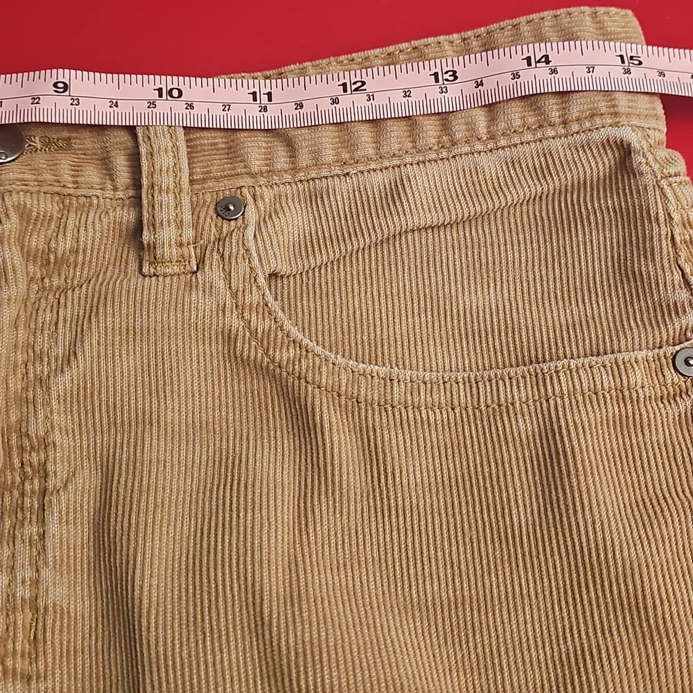 GAP Tan Corduroy Raw Hem Pencil Skirt Size 6 Y2K